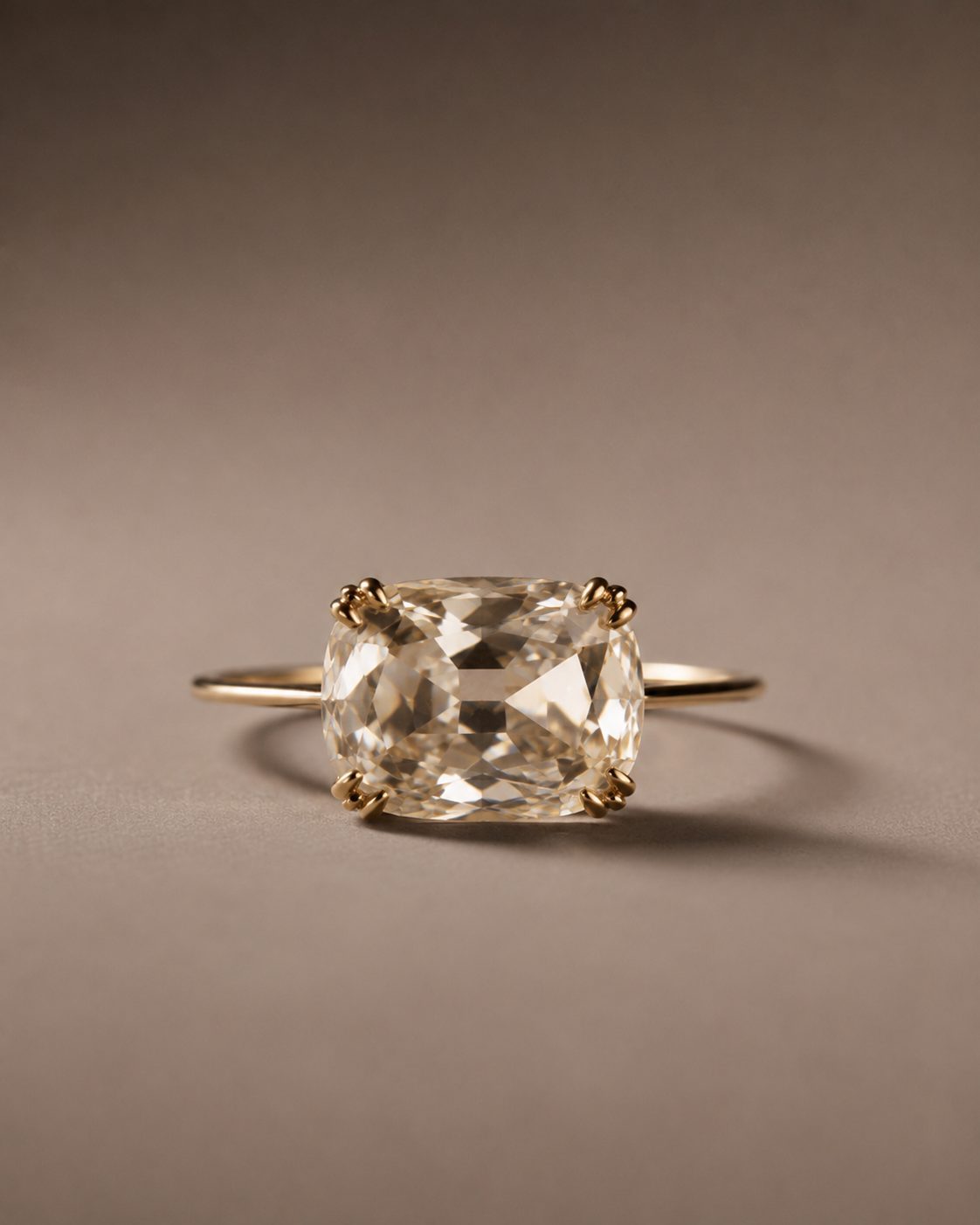Old Mine Cut Solitaire Ring