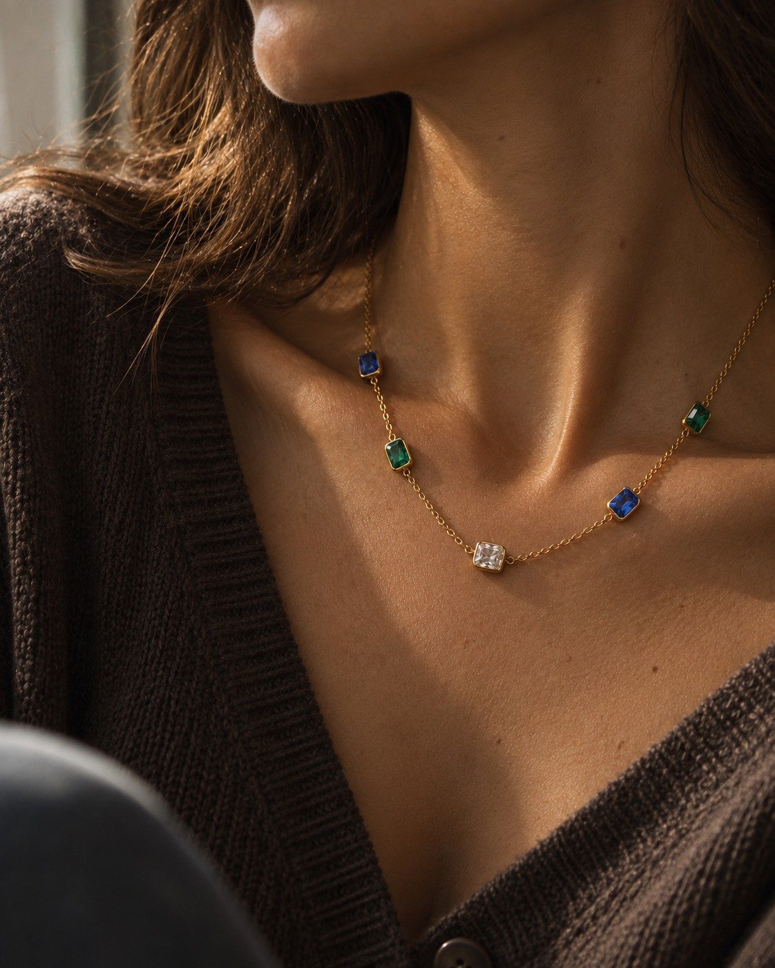 Jardin Station Necklace worn