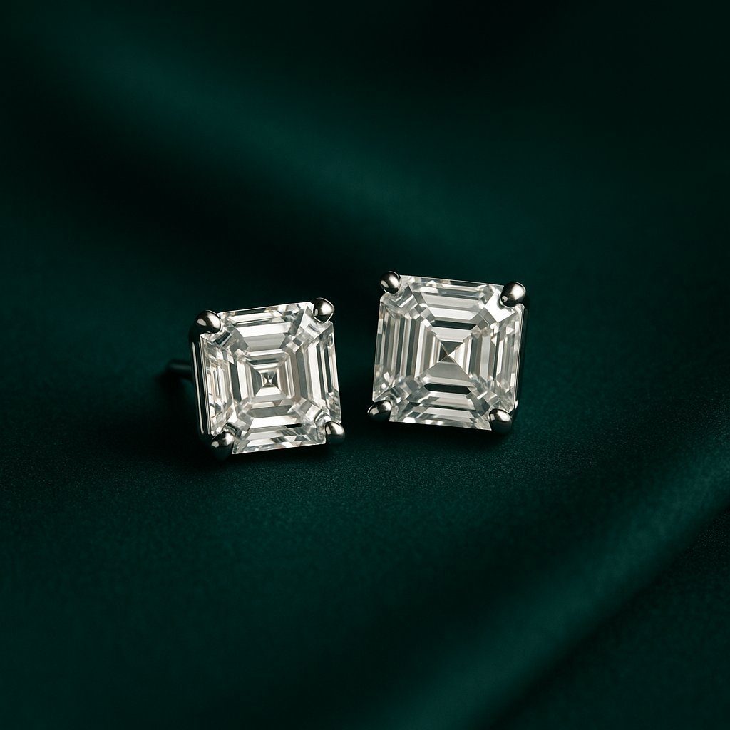 Asscher Cut Studs