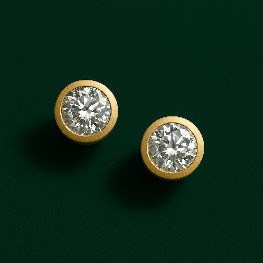 Round Brilliant Bezel Studs