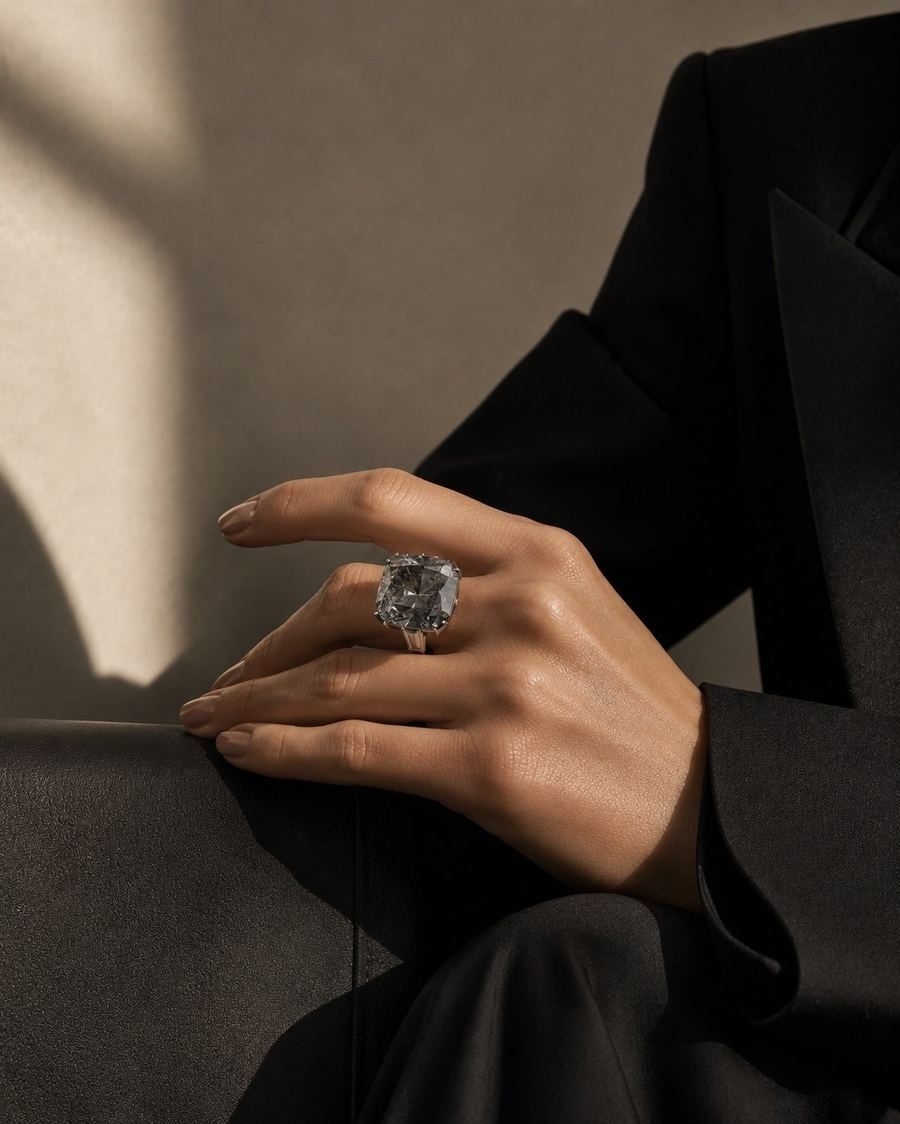 Cendre Cocktail Ring worn, woman